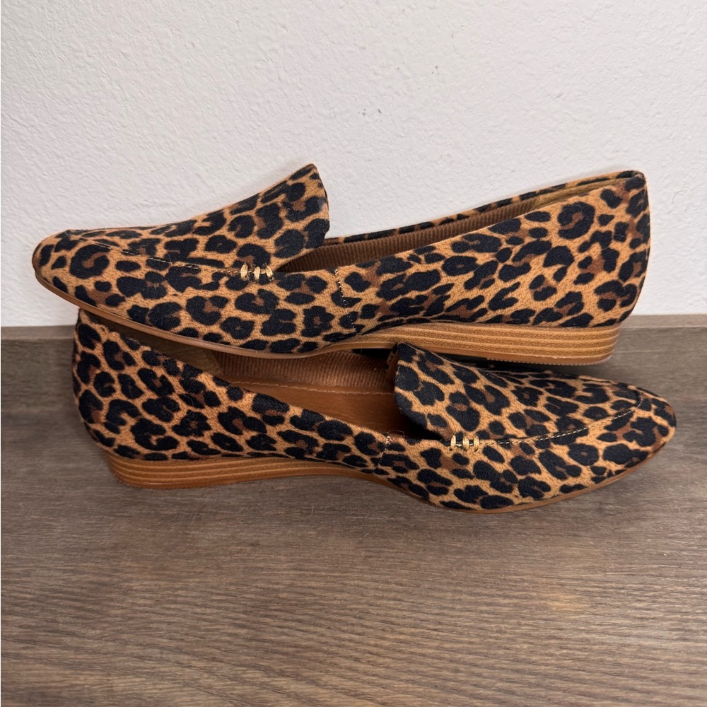 Vintage 7 Eight Leopard Print Slip-On Loafers - Brown/Black - Picture 3 of 7